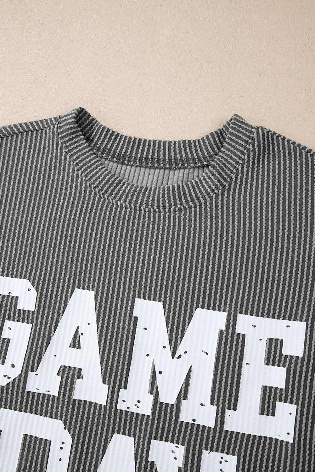 Dark grey graphic long sleeve top - Love Salve